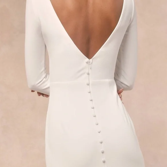 LULU'S Feeling Of Forever White Long Sleeve Mermaid Maxi Dress - coffeafoods.com LULU'S Feeling Of Forever White Long Sleeve Mermaid Maxi Dress - coffeafoods.com
